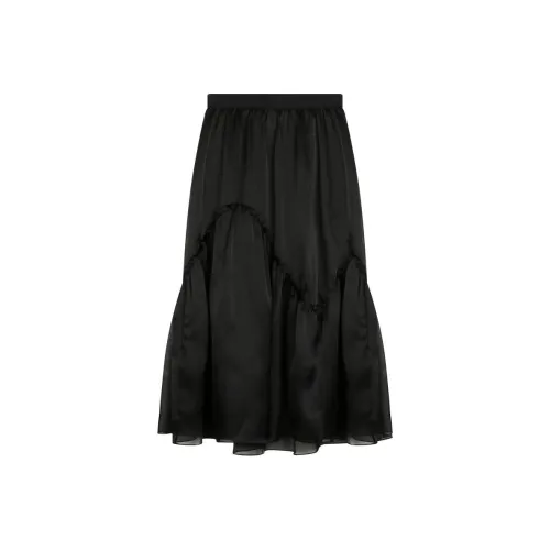 Roselingling Повседневный Длинный Юбка Женская Элегантная Черная