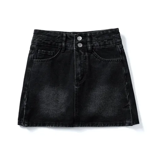 Wen Shan Джинсовые короткие юбки Женские Черный