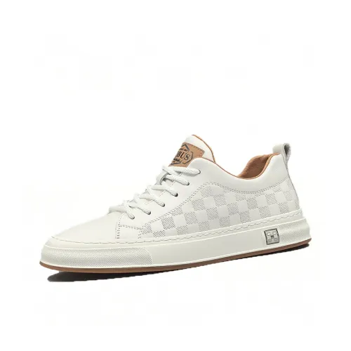 SENJIALUO Покрытие Поддержка Устойчивость к истиранию Низ Резистентный Низ Топ Скейтборд Кроссовки Мужские Белые