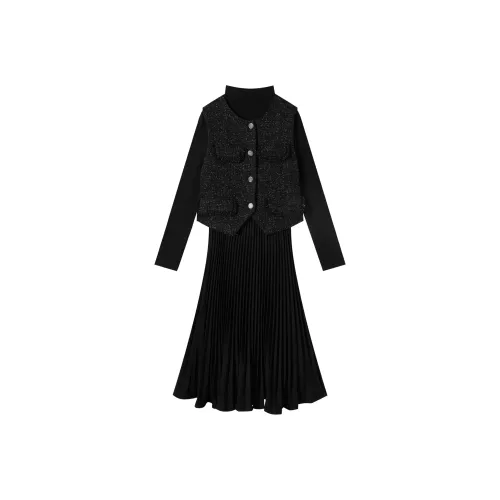 DIALOGUE Комплект с юбкой Женские Спокойный черный