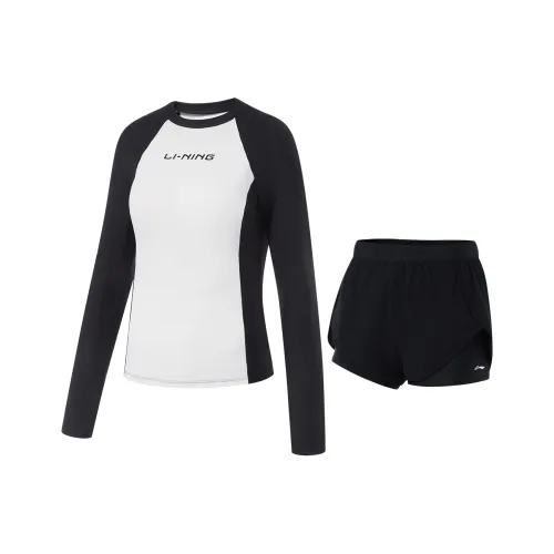 Подкладка Двухкомпонентный Купальник Женский Черный Стандартный Белый