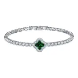 Полностью украшенный стразами четырехлистный клевер (зеленый)