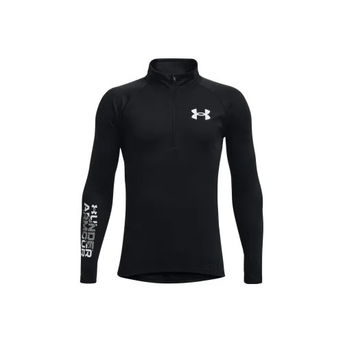 Under Armour Tech T-рубашка Детская одежда Tech™ Big Logo ½ Zip Черная Детская