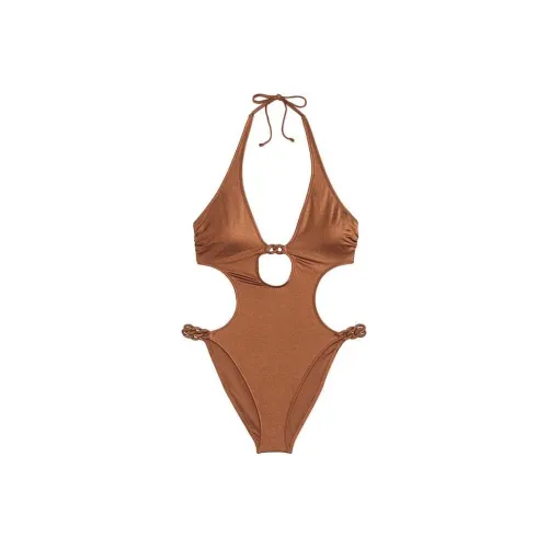 Victoria's Secret Розовый Цепочка Линк Cut Out Монокини Ван-Пис Купальник C Ван-Пис Купальник Женские Карамель