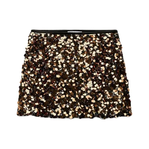 ZARA Повседневные короткие юбки Женские Золото