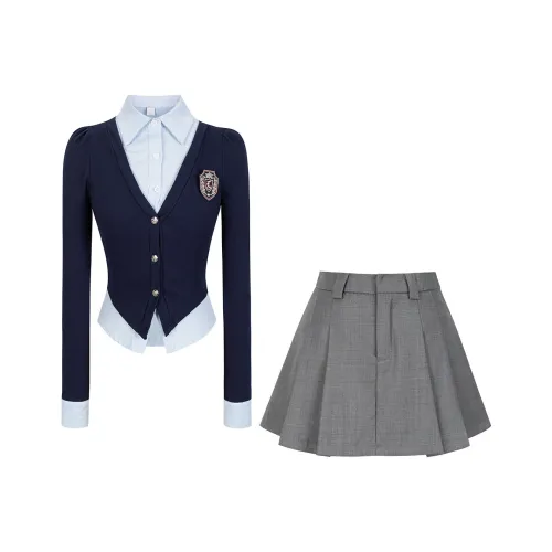 9 Кошка Лакомства Палочки Рубашка с Плиссировкой Юбка UNIFORM Женские