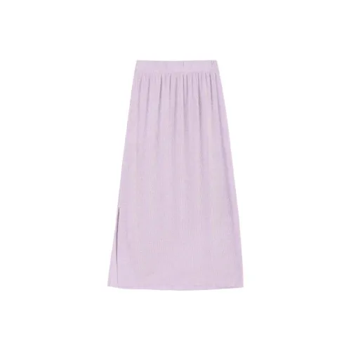 CUBIC Повседневный Длинный Юбка Женская Светло-фиолетовая