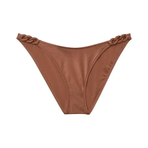Victoria's Secret Цепочка Линк Высокая Нога Cheeky Бикини Низ C Плавки Женские Карамель