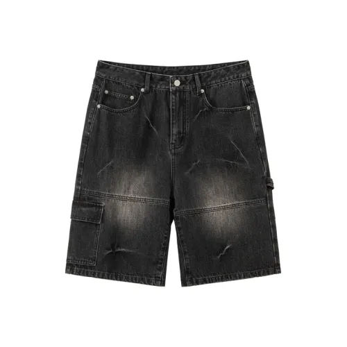 NO ONE ELSE Джинсовые шорты Унисекс Черный Серый