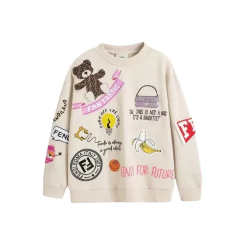 FENDI Толстовка Бежевый Коричневый Детский