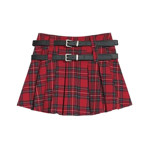 Frustration Garden Повседневные короткие юбки Женские Красная клетка