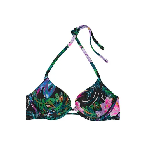 Victoria's Secret Mix Match Bombshell PUSH Up Бикини Топ Черный Тропический Бикини Женские Черный узор