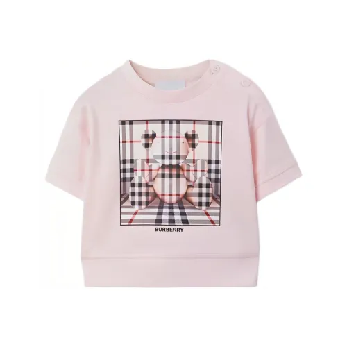 Burberry Толстовка Детская одежда Thomas Медвежонок Хлопок T Рубашка Розовый Infant And Toddler