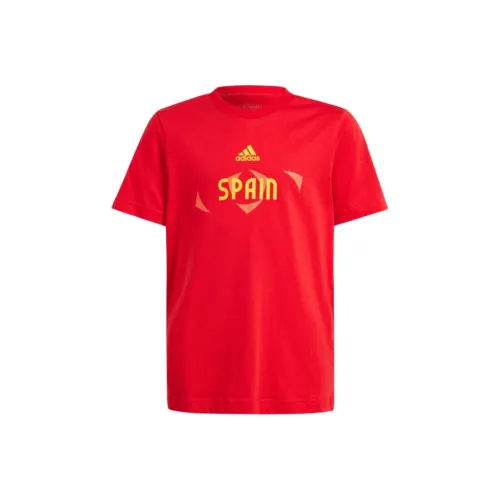 Adidas UEFA EURO24 Т-рубашка Алый Подростки