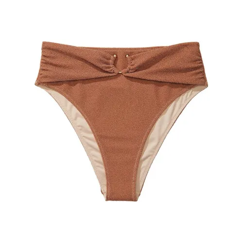 Victoria's Secret Мелкие блестки Высокая талия Cheeky Бикини Низ Поджаренный Sugar Плавки Женские Цвет ириски