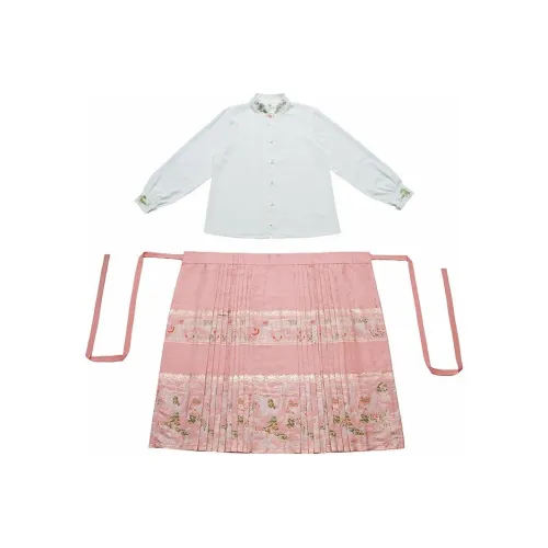 CHICCLO 0333 Топ + 0595 Розовый Лошадь Лицо Юбка Женские Ханьфу