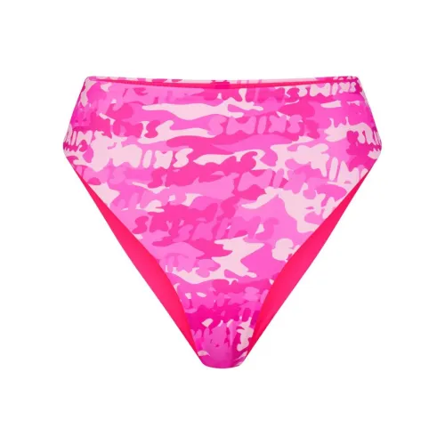 SKIMS Фирменный Плавание MID Обхват талии BOTTOMS Плавки Женские Розовый SKIMS CAMO Розовый Камуфляж