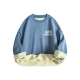 (Логотип бренда X Грудь) Туманно-голубой [Модель Плюс-Бархат]