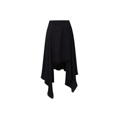 D'zzit Повседневный Длинный Юбка Женские Черный