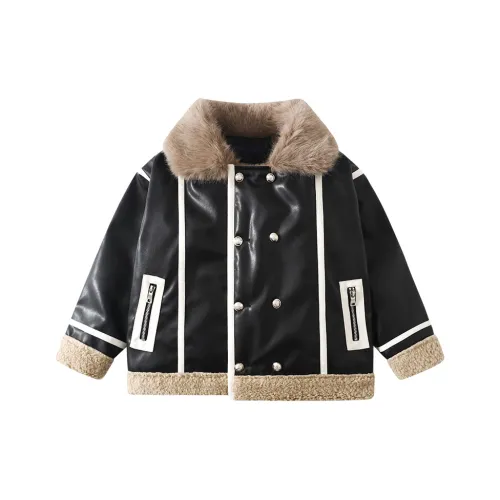 Куртки Пальто The panda is round Черный для детей 3-7 лет