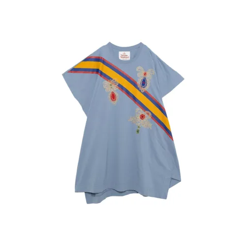 Vivienne Westwood Синие Женские Платья с Короткими Рукавами