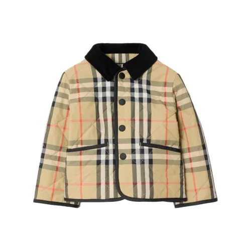 Burberry Хлопковый пуховик Бежевый для младенцев и малышей