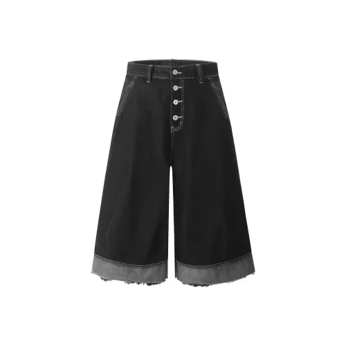 TESTUNG Черные Унисекс Джинсовые Шорты