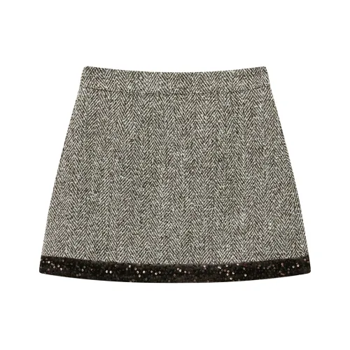 PEACEBIRD Повседневные короткие юбки Женские Коричневый