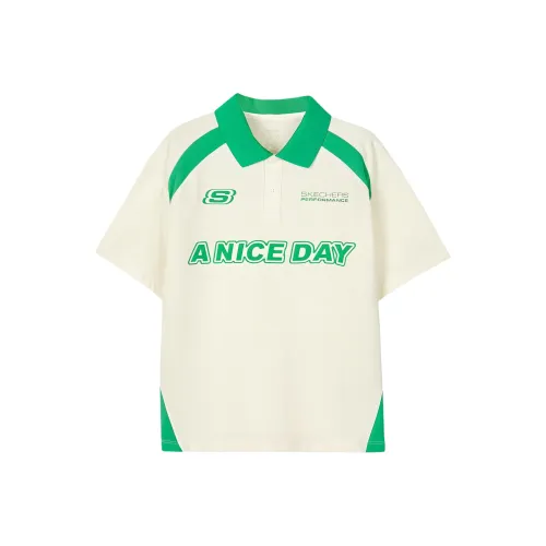 Skechers T-Shirt Кокос Зеленый Соки Белый Подростки