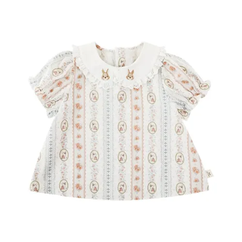 YOEHYAUL Т-рубашка Babydoll Топ Клубничный Кролик Дети Возраст 3-7 лет