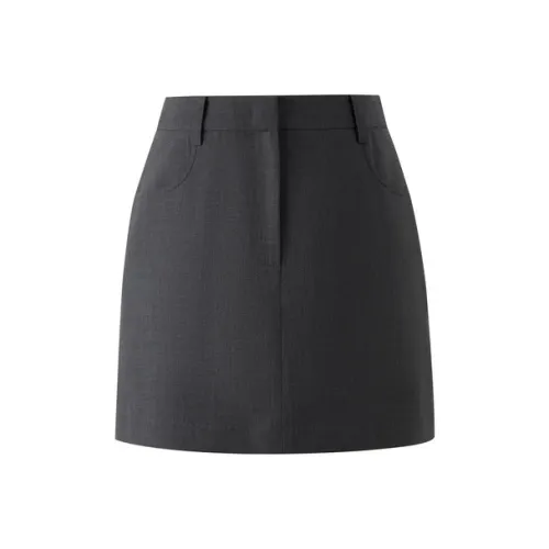 E.land Повседневные короткие юбки женские темно-серый 17D GREY