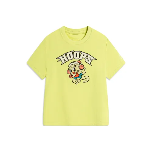 LINING YOUNG Sports Life Collection T-Shirt Желтый Светлячок Зеленый Детский