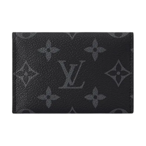 LOUIS VUITTON Тонкий Покрытый холст Картхолдер Стандартный Мужской Черный