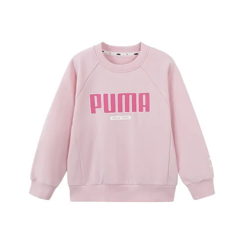PUMA Толстовка Sportstyle Collection 1948 WISETHERMA Логотип Crew FL Мечтательный розовый Детский