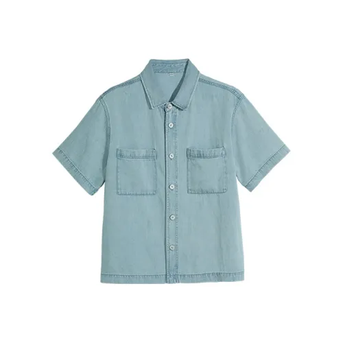 Osens Выстиранные Синий Мужские Рубашки