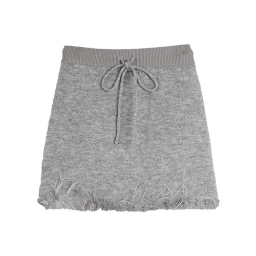 ELLE Повседневные короткие юбки женские средне-серого цвета