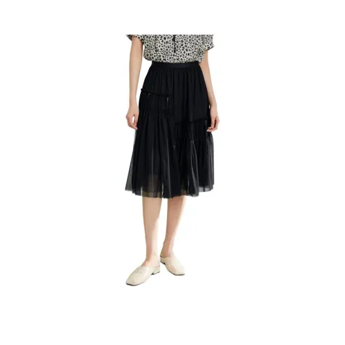 Повседневный длинный юбка женский черный