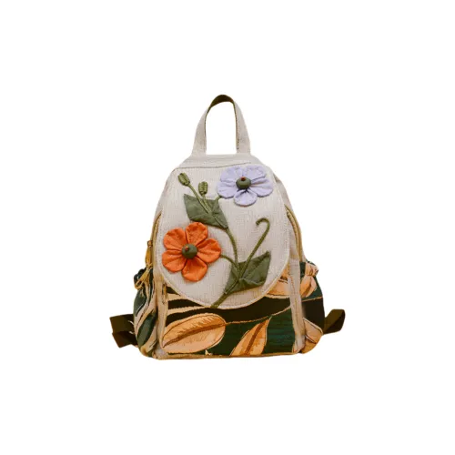 NANXIAOXIANG Хлопок лен смесь рюкзак женский светло-серый