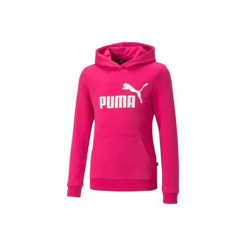 PUMA Толстовка с капюшоном Essentials Logo для детей и подростков розово-красный для малышей