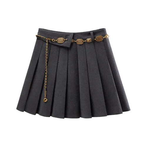 Cypress House Повседневные короткие юбки Женские Темно-серый