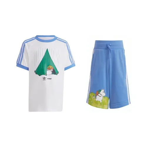 Adidas X Moomin Co Branded Series Повседневная Спортивная Одежда Белый Fusion Синий Дети Возрастом 3-7 Лет