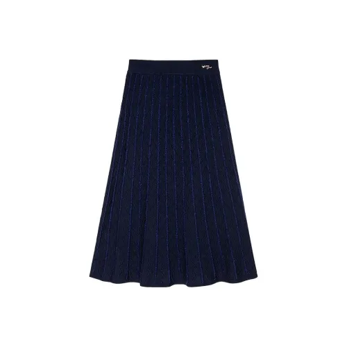 DKNY Повседневный Длинный Юбка Женская Темно-синий