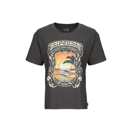 RIP CURL Выстиранный Черный Женские T-рубашки