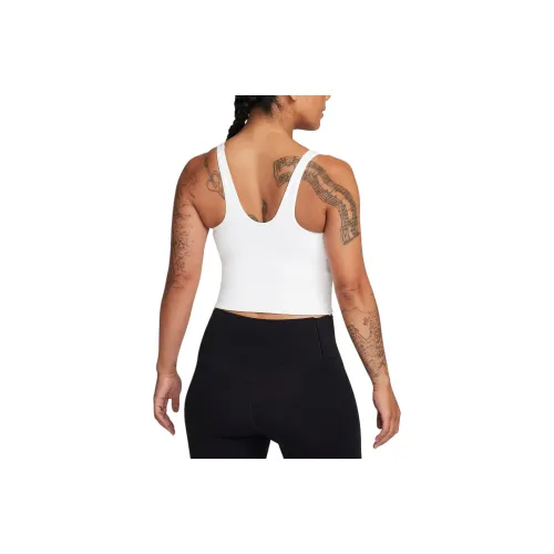 nike Женские Средняя поддержка Утепленный Спортивный Бюстгальтер Майка Спортивные Жилеты Женские Белые