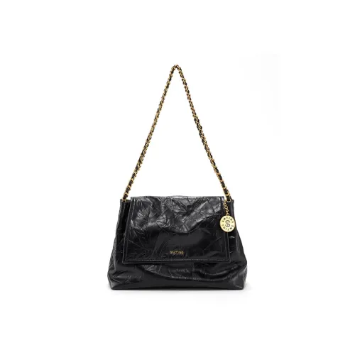 Simedin Сумка через плечо из крупнозернистой текстуры коровьей кожи большая женская глубокий черный экрю