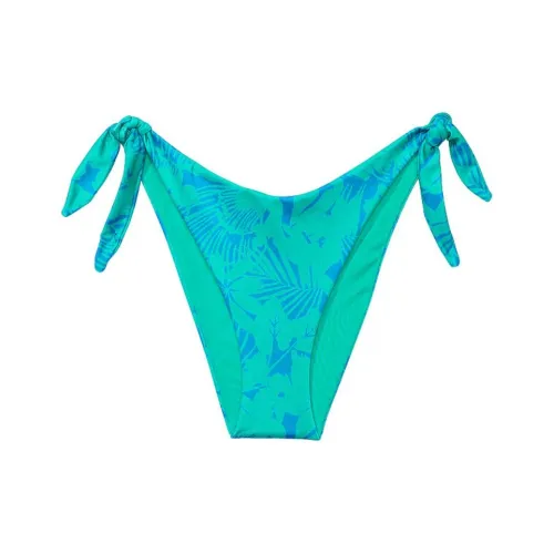 Victoria's Secret Розовый Узел Боковая сторона Галстук Бразильские Бикини Низ Синий Пальма Плавки Женские Синий Пальма