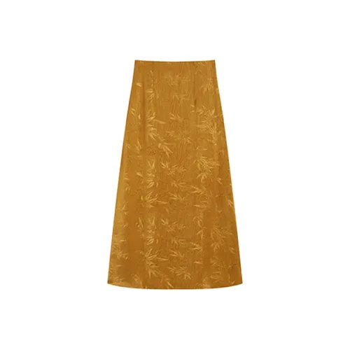 DGMZ Повседневный длинный юбка женский шампань