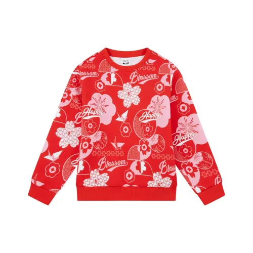 QIAODAN Толстовка Newborn Красный Полный принт Дети 3-7 лет