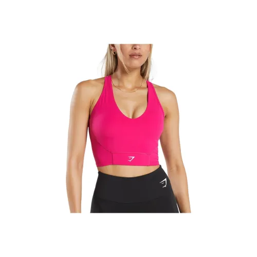 GYMSHARK Crop Сетка Танк Спорт Жилеты Женские Фиолетовый Розовый