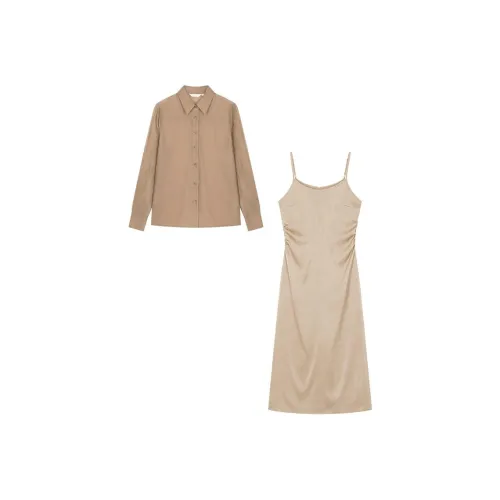 IHIMI Комплект с юбкой Женские Шампанское+Хаки